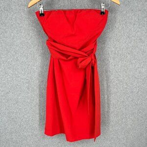 Athleta Strapless Anywhere Dress Size 2 Red Built in Bra Casual UPF Outdoor Tie